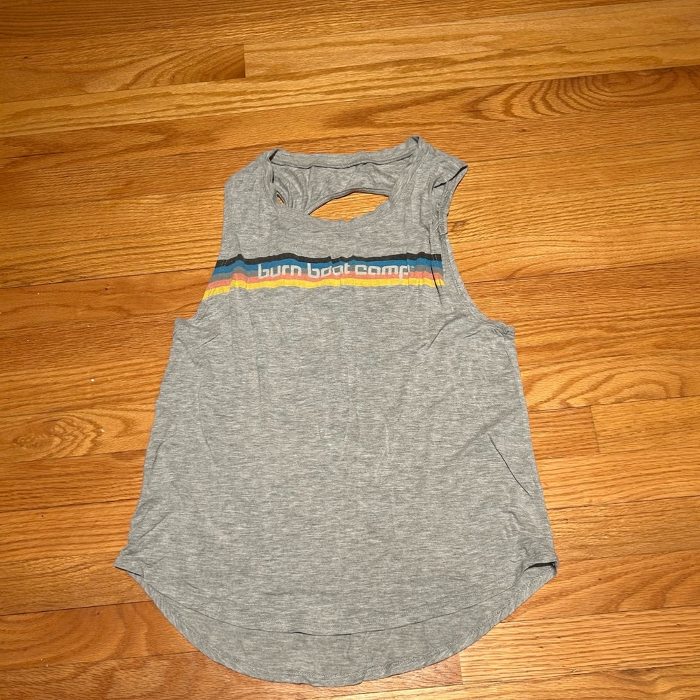 Gray Burn Boot Camp Old SchoolCamp Graphic Muscle Tank